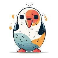 Cute parrot vector illustration. Cute cartoon parrot.