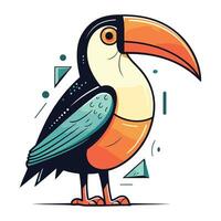 Toucan bird. Vector illustration in cartoon style on white background.