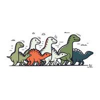 Dinosaur vector illustration. Cartoon dinosaurs. Vector illustration of dinosaurs.