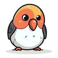 Cute little cartoon penguin isolated on white background. Vector illustration.