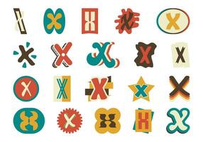 Alphabet Ransom Note X Set vector