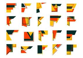 Geometric Shape Corner Element Set vector