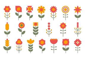 Flower Flat Design Element Set vector