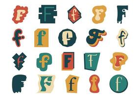 Alphabet Ransom Note F Set vector