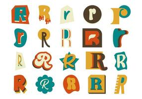 Alphabet Ransom Note R Set vector