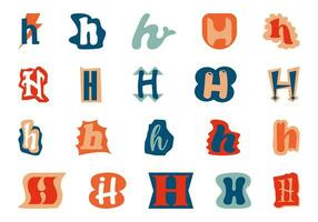 Alphabet Ransom Note H Set vector