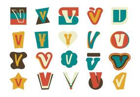 Alphabet Ransom Note V Set vector