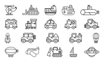 Vehicle Line Icon Element Set vector