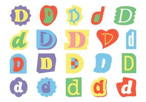 Alphabet Ransom Note D Set vector