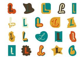 Alphabet Ransom Note L Set vector