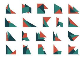 Abstract Geometric Corner Shape Set vector