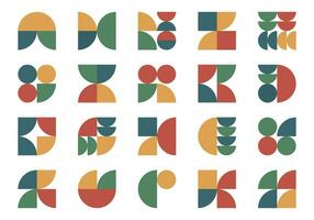 Abstract Bauhaus Shape Element Set vector