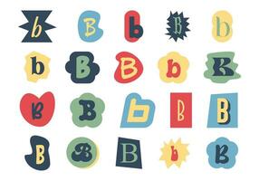 Alphabet Ransom Note B Set vector