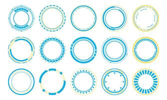 Futuristic Circle Frame Element Set vector