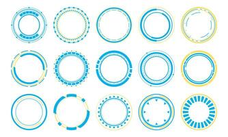 Futuristic Circle Frame Element Set vector