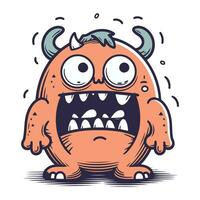 Angry cartoon monster. Vector illustration isolated on a white background.