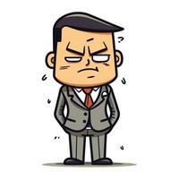 Upset Businessman   Vector Cartoon Illustration