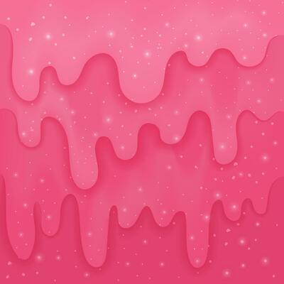 Abstract square background with glitter slime and flares. Glossy bright pink texture for social media post, ad, cover, banner, poster, card, Happy Birthday invitation and etc. Vector illustration.