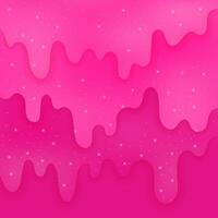 Abstract square background with glitter slime and flares. Glossy hot pink texture for social media post, ad, cover, banner, poster, card, Happy Birthday invitation and etc. Vector illustration.