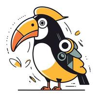 Cute cartoon toucan. Vector illustration in a flat style.