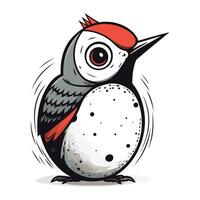 Cute Woodpecker isolated on white background. Vector illustration.