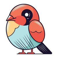 Cute cartoon bird icon. Vector illustration of cute cartoon bird.