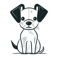 Cute cartoon dog. Vector illustration isolated on a white background.