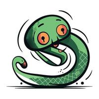 Cute snake cartoon mascot. Vector illustration isolated on white background.