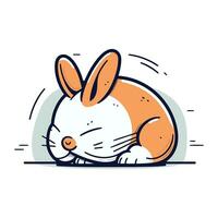 Cute cartoon rabbit. Vector illustration in doodle style.