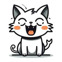 linda gato dibujos animados personaje vector ilustración. aislado en blanco antecedentes.