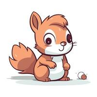 Cute cartoon squirrel. Vector illustration isolated on a white background.