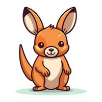 Cute kangaroo cartoon vector illustration. Cute kangaroo character.