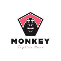 monkey head vector illustration logo