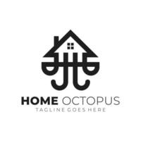 octopus house vector illustration logo