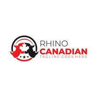 Canadian rhino illustration logo vector