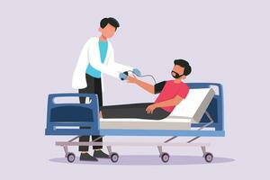 Medical examination at clinic. Medical concept. Colored flat vector illustration isolated.