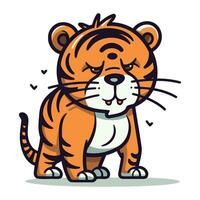 Cute tiger. Vector illustration of a tiger. Cartoon character.