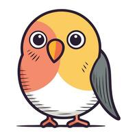 Cute cartoon bird. Vector illustration isolated on a white background.