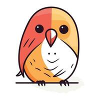 Cute little bird. Vector illustration in cartoon style. Isolated on white background.