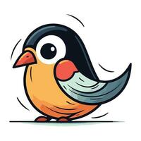 Cute cartoon little bird. Vector illustration isolated on white background.