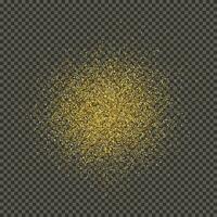 Gold glittering dust on a gray background. Dust with gold glitter effect and empty space for your text.  Vector illustration