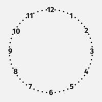 Clock face on a white background. 12 hours watch dial with round scale. Vector illustration