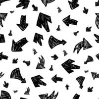 Seamless pattern with black hand drawn arrows vector