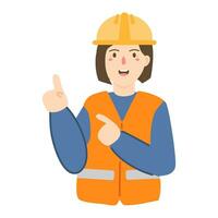 engineer with helmet secure illustration vector