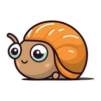 Cute cartoon snail. Vector illustration isolated on a white background.