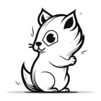 Cute cartoon squirrel. Vector illustration isolated on a white background.