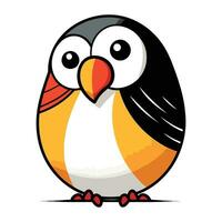 Cute little penguin isolated on white background. Vector illustration.