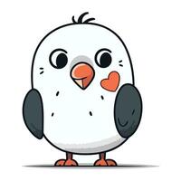 Cute cartoon penguin. Vector illustration isolated on white background.