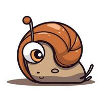 Cute cartoon snail. Vector illustration isolated on a white background.