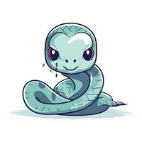 Cute cartoon snake. Vector illustration. Isolated on white background.